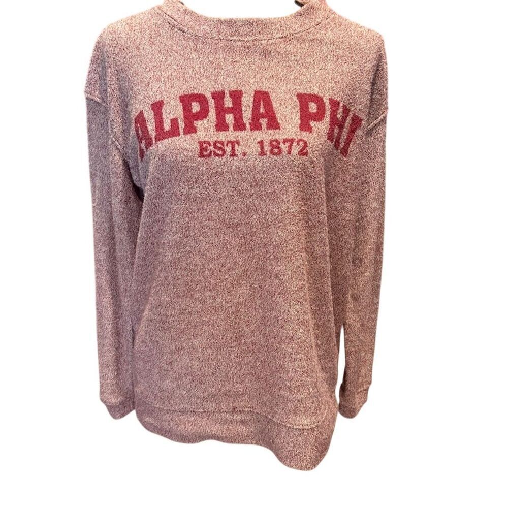 *3/$15 Alpha Phi Maroon Crewneck Sweater Women's Small Standard Long Sleeve